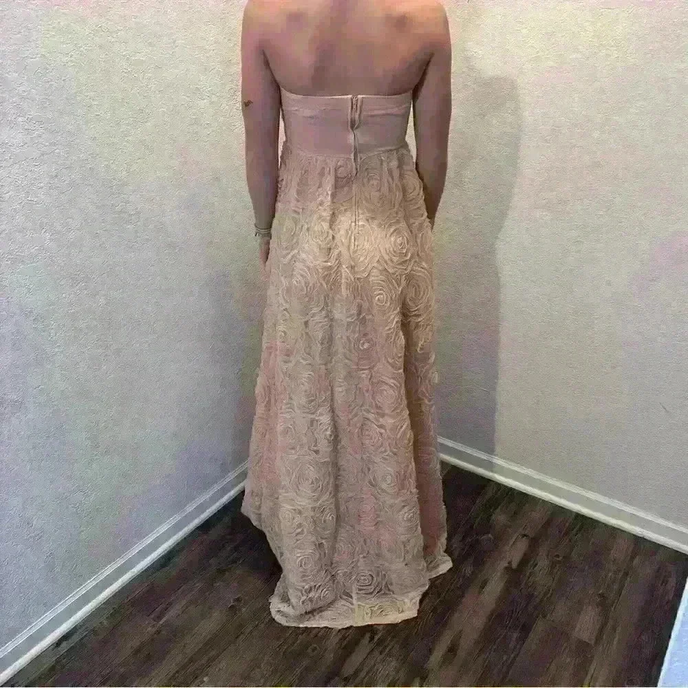 TRIXXI Womens Pink Molded Cups Sleeveless Formal Gown Dress Juniors sz 1